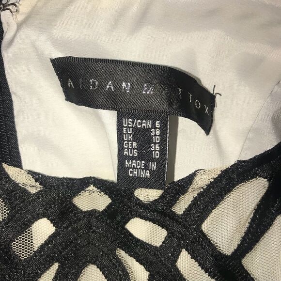 Aidan Mattox Cocktail Tea Length Tulle Lace Dress - Picture 4 of 6